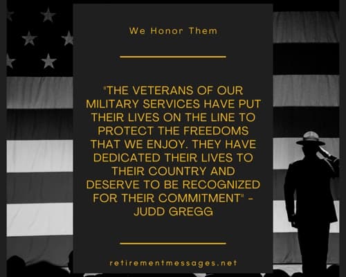 veterans recognition retirement quote