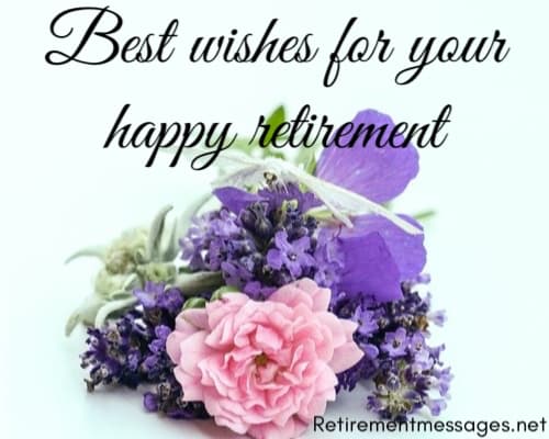 retirement message flower basket